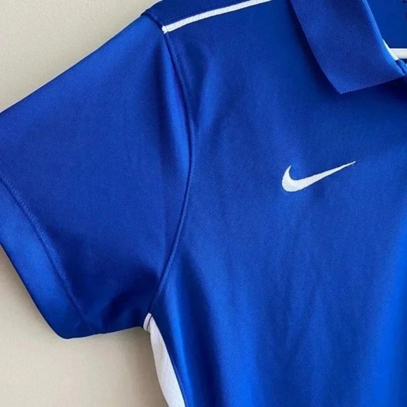 Nike Dri-Fit Blue and White Alabama Crimson Tide Polo Shirt, Women’s Medium - Picture 3 of 15